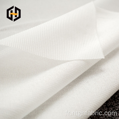 Tissu de doublure en maille tricot blanc doux pour vêtement
